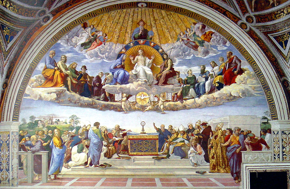 La Disputa del Sacramento 1508, Raffaello Sanzio